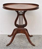Antique Lyre/Harp Mahogany Parlor Table