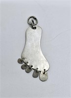 Sterling Silver Foot Pendant