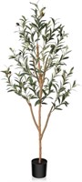 Kazeila Artificial Olive Tree 4FT Tall Faux Silk P