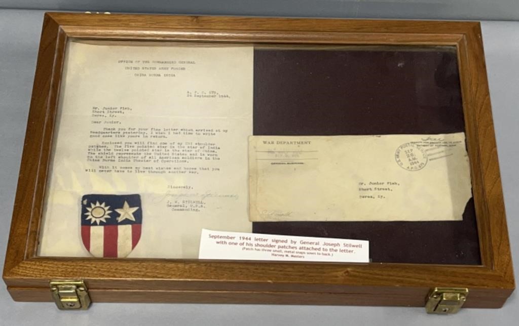 General Joseph Stilwell Signed Letter WWII