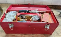 METAL TOOL BOX AND CONTENTS, DRIVERS
