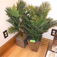 2 FAUX FERNS IN POTS