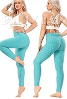 Seasum High Waist Yoga Pants, Light Blue  XL