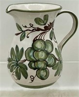 Pitcher Italy Hand-painted Ceramic Vintage Floral