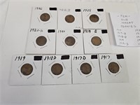 10 Old Wheat Pennies