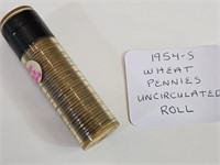 Roll, 1954 S Wheat Pennies , UNC Coins