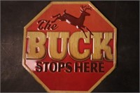Tin Sign "The Buck Stops Here"