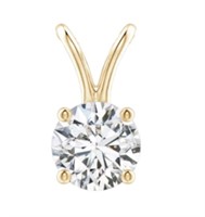 14kt Gold 2.00 ct Round Lab Diamond Pendant