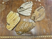 (4) Vintage Baseball Gloves- Including Spalding &