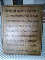 German Wooden Box with Hans Sachs Quote