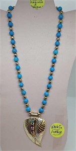 Sterling Silver Turquoise Navajo Necklace