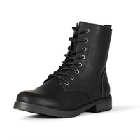 Essentials Women's Lace-Up Combat Boot, Black, 10