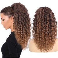 UAmy hair Long Afro Curly Ponytail Extension for W
