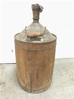 Wood wrapped galvanized can