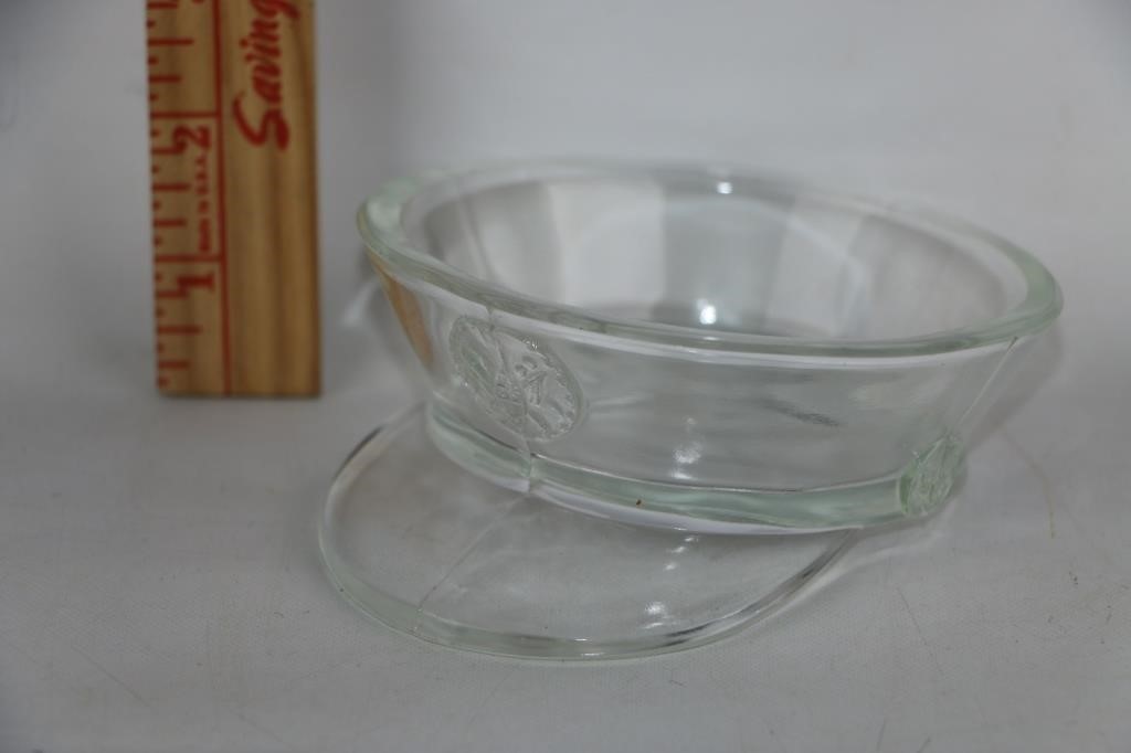 World War II Glass Military Officer's Candy Dish