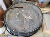 Retro Round Mechanics Shop Black Clock