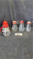 Vintage glass nut chopper & syrup bottle
