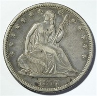 1877-S SEATED LIBERTY HALF DOLLAR VF