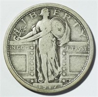 1917 T-1 STANDING LIBERTY QUARTER F