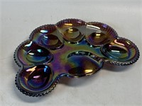 Amethyst Purple Carnival Fan Egg Plate