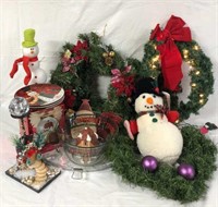 Xmas Wreaths, Snowman, Snow Globe