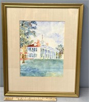 Mt. Vernon Watercolor Painting 1945