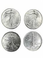 (4) 1993 American Eagle 1 oz. Silver dollars, UNC