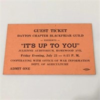 Vintage Guest Ticket The Dayton Blackfriars’