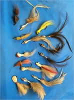 Vintage lot of 15 Handmade Fly fishing lures,
