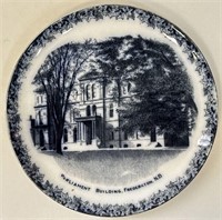 RARE 1800'S FLOW BLUE PLATE - FREDERICTON