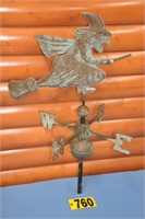 Copper "Witch" weathervane, 34" T x 22 1/2"W