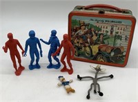 Beverly Hillbillies lunchbox, plastic space figure