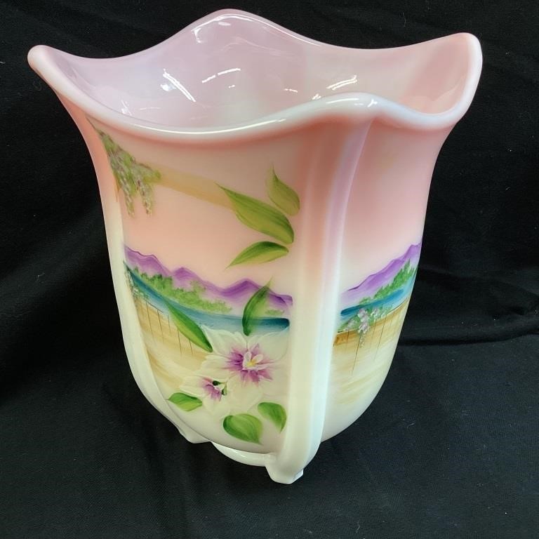 FENTON AMERICAN GALLERY VASE SIGNED NANCY FENTON