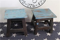Small Wooden Foot Stools (2)