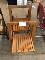 PAIR OF FOLDING WOOD CHAIRS