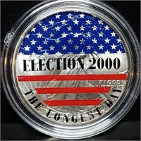 2000 1oz Silver Eagle Colorized Bush vs Gore