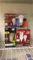 Variety lot of unopened light bulbs, packs as