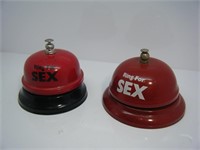 2 count metal "ring for sex" Bells