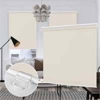 LUCKUP Beige Blackout Roller Shades 44"x72"