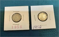 2 X 1956 TEN CENT