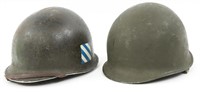 WWII TO KOREAN WAR M1 US ARMY HELMETS LOT OF 2