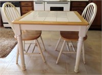 DINETTE TABLE & (2) CHAIRS