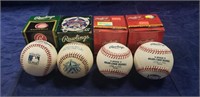 (4) Major League Collector Baseballs