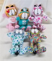 5 New Garfield Plush Toys