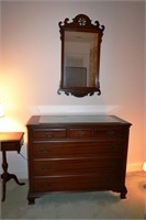 Mahogany 6 drawer dresser with mirror