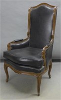 Faux Leather Accent Chair with Nailheads