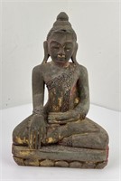 Antique Myanmar Burma Wood Buddha Figure