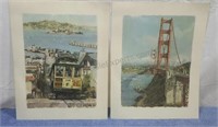 Unframed San Francisco color art prints.