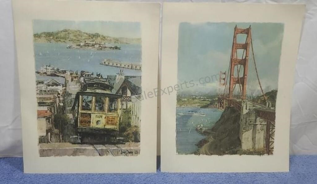 Unframed San Francisco color art prints.