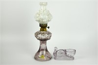 Miniature Cabbage Rose Oil Lamp